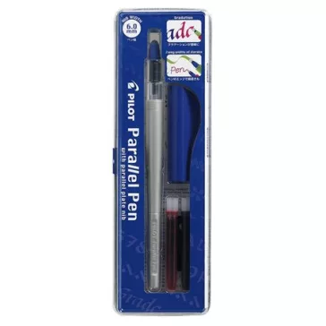   Töltőtoll, 0,5-6 mm, kék kupak, PILOT "Parallel Pen"