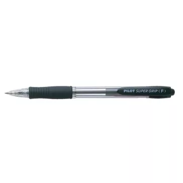   Golyóstoll, 0,22 mm, nyomógombos, PILOT "Super Grip", fekete