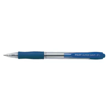   Golyóstoll, 0,22 mm, nyomógombos, PILOT "Super Grip", kék
