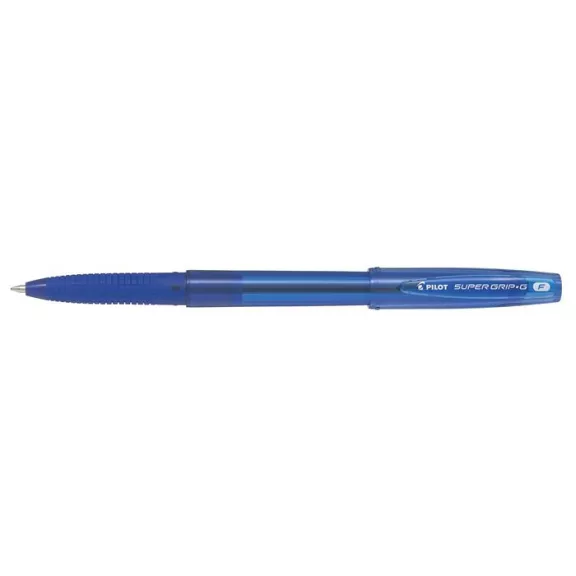 Golyóstoll, 0,22 mm, kupakos, PILOT "Super Grip G", kék