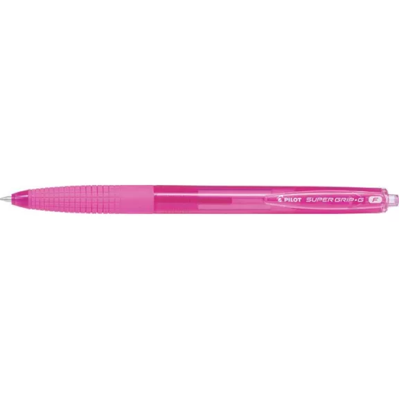 Golyóstoll, 0,22 mm, nyomógombos, PILOT "Super Grip G", rózsaszín