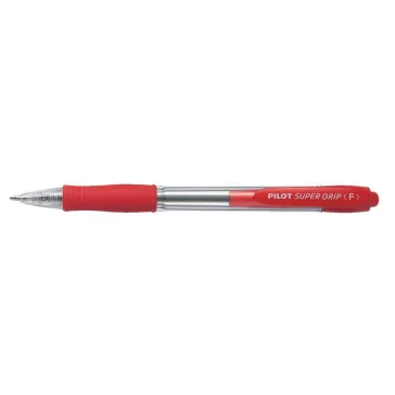   Golyóstoll, 0,22 mm, nyomógombos, PILOT "Super Grip", piros