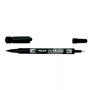   Alkoholos marker, 0,8/2 mm, kétvégű, PILOT "Twin", fekete