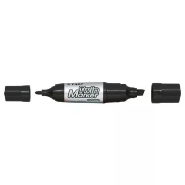   Alkoholos marker, 4/4,8-7 mm, kétvégű, PILOT "Twin Jumbo", fekete