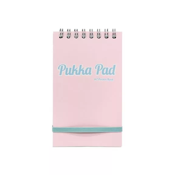 Jegyzetfüzet, spirálozott, A7, vonalas, 50 lap, PUKKA PAD "Pastel", vegyes színek