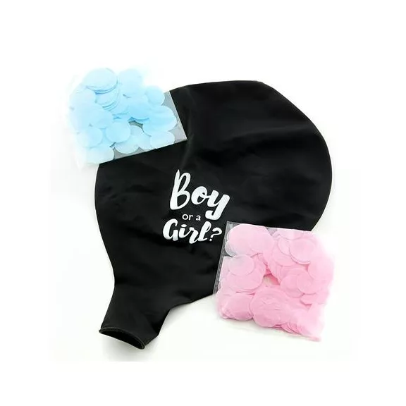 Léggömb, 91 cm, PUKKA PAD "Boy or a Girl", konfettivel