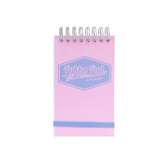 Jegyzetfüzet, spirálozott, A7, vonalas, 50 lap, PUKKA PAD "Pastel", vegyes színek