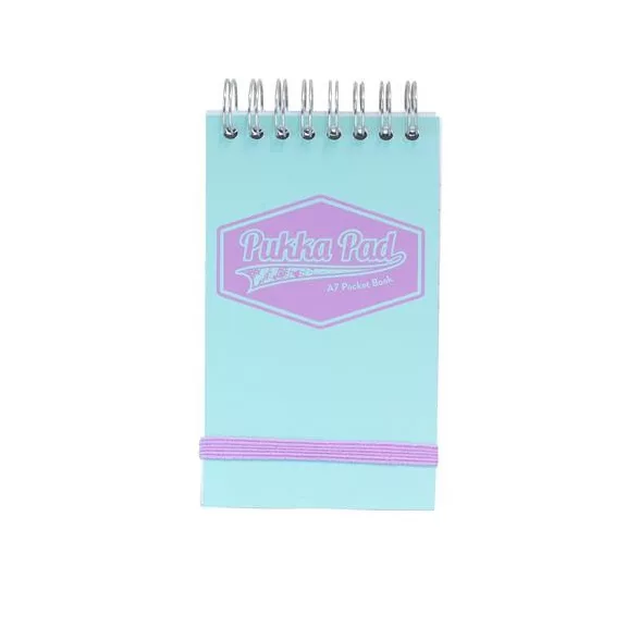 Jegyzetfüzet, spirálozott, A7, vonalas, 50 lap, PUKKA PAD "Pastel", vegyes színek