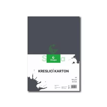 Rajzlap, A4, 180g, 50 lap, STEPA, fekete