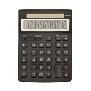   Számológép, asztali, 12 számjegy, MAUL "Eco 950", fekete
