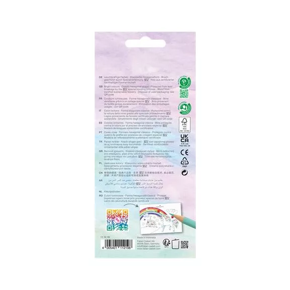 Színes ceruza készlet, hatszögletű, FABER-CASTELL"Unikornis" 10+3 különböző szín