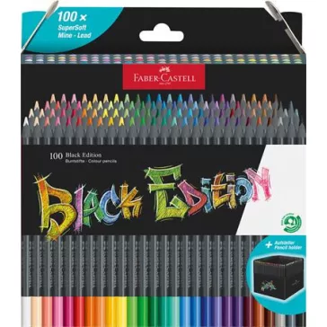   Színes ceruza készlet, háromszögletű, FABER-CASTELL "Black Edition",  100 különböző szín