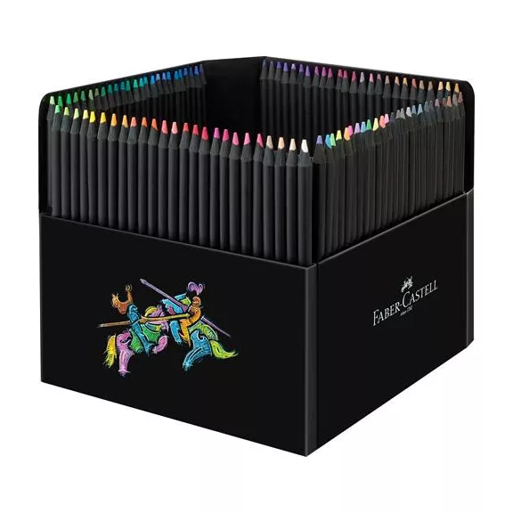 Színes ceruza készlet, háromszögletű, FABER-CASTELL "Black Edition",  100 különböző szín