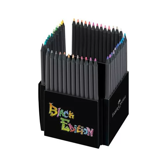 Színes ceruza készlet, háromszögletű, FABER-CASTELL "Black Edition",  50 különböző szín