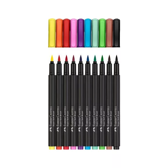 Ecsetirón készlet, FABER-CASTELL "Black Edition" 10 különböző szín