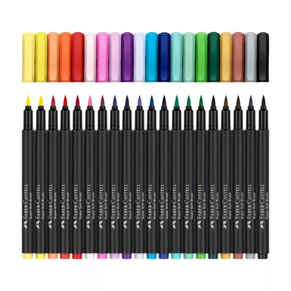 Ecsetirón készlet, FABER-CASTELL "Black Edition", 20 különböző szín