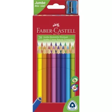  Színes ceruza készlet, háromszögletű, FABER-CASTELL "Jumbo", 20 különböző szín