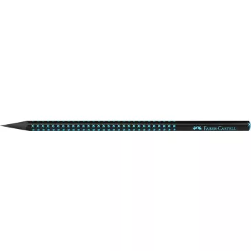   Grafitceruza, B, háromszögletű, FABER-CASTELL, "Sparkle Midnight", fekete/óceánkék
