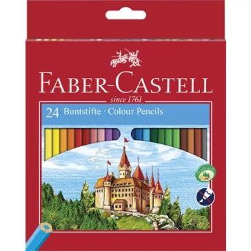   Színes ceruza készlet, hatszögletű, FABER-CASTELL "Classic", 24 különböző szín