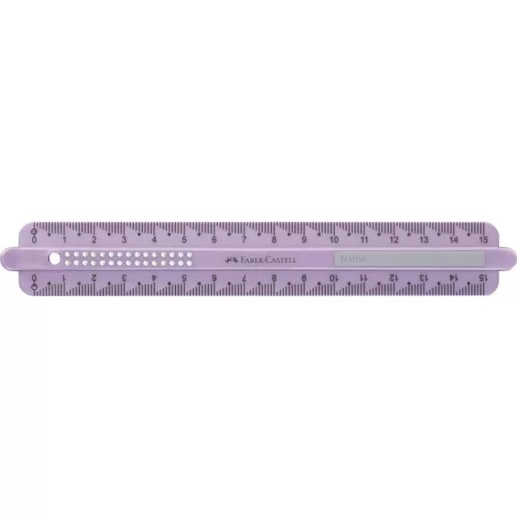 Vonalzó, műanyag, törhetetlen, 15 cm, FABER-CASTELL "Sparkle", vegyes színek