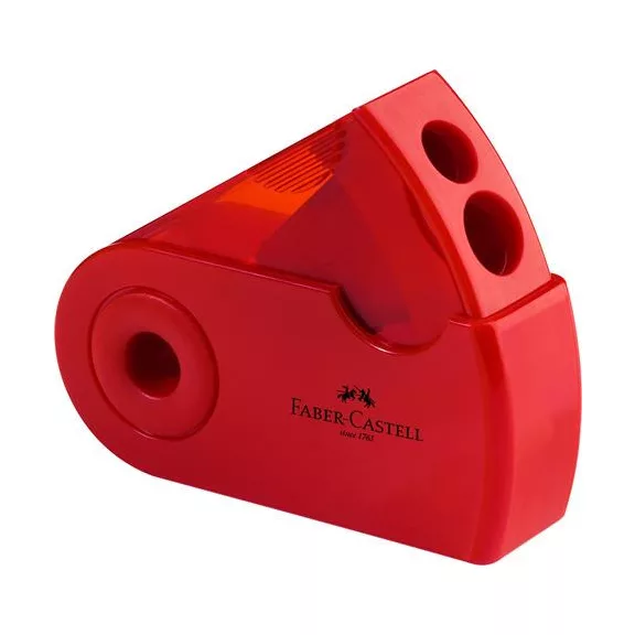 Hegyező display, kétlyukú, 2 tartályos, FABER-CASTELL, vegyes színek