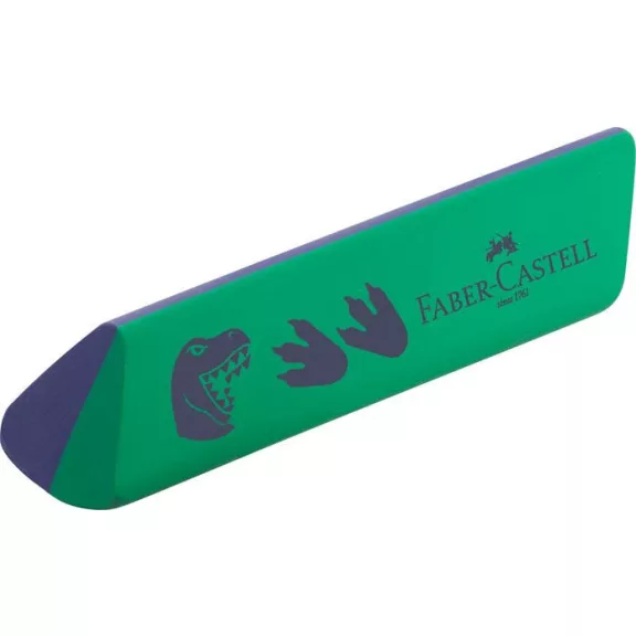 Radír display, háromszögletű, FABER-CASTELL, dinoszaurusz
