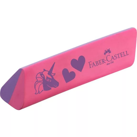 Radír display, háromszögletű, FABER-CASTELL, unikornis