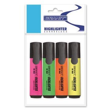   Szövegkiemelő készlet, 1-5 mm, GRANIT "M260", 4 különböző szín