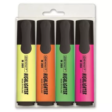   Szövegkiemelő készlet, 1-5 mm, GRANIT "M260", 4 különböző szín