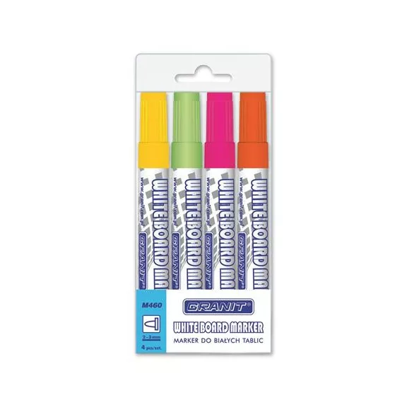 Táblamarker készlet, 2-3 mm, kúpos, GRANIT "M460", 4 különböző szín