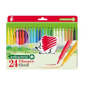   Filctoll készlet, 1 mm, antibakteriális, ICO "Süni 300", 24 különböző szín