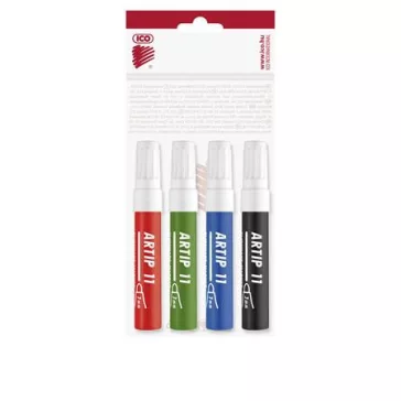   Flipchart marker készlet, 1-3 mm, kúpos, ICO "Artip 11", 4 különböző szín