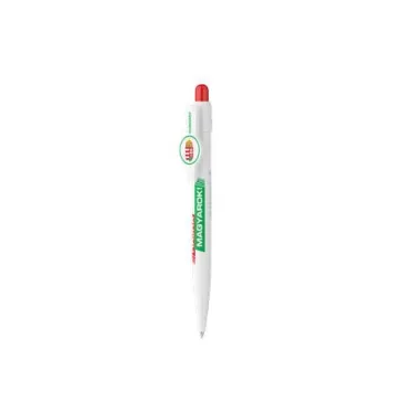   Golyóstoll, 0,8 mm, nyomógombos, fehér tolltest, ICO "Hajrá Magyarok", kék