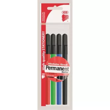   Alkoholos marker készlet, OHP, 1 mm, M, ICO, 4 különböző szín
