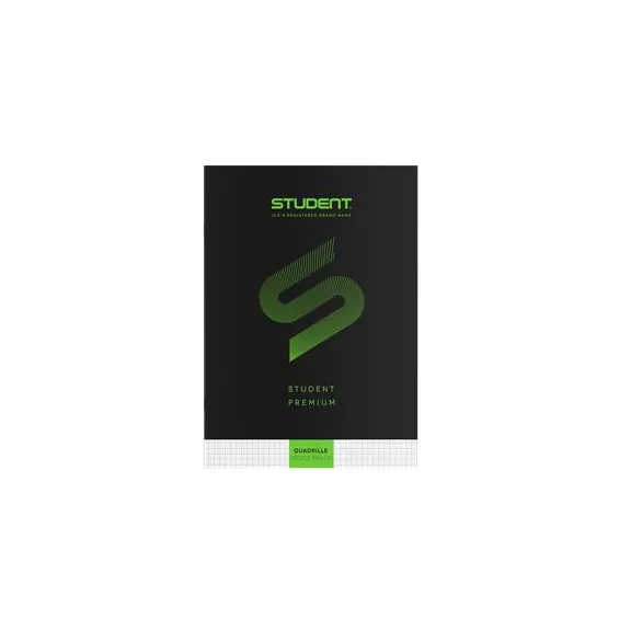 Füzet, tűzött, A4, kockás, 32 lap, ICO "Student Premium", "87-32", fekete