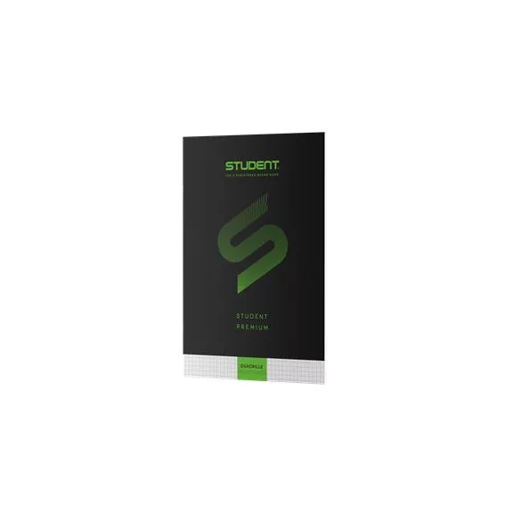 Füzet, tűzött, A4, kockás, 32 lap, ICO "Student Premium", "87-32", fekete