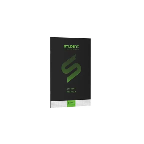 Füzet, tűzött, A4, kockás, 32 lap, ICO "Student Premium", "87-32", fekete