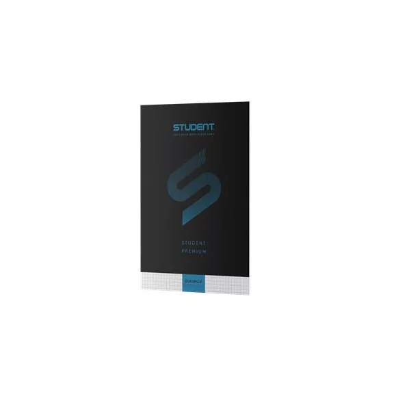 Füzet, tűzött, A4, kockás, 32 lap, ICO "Student Premium", "87-32", fekete