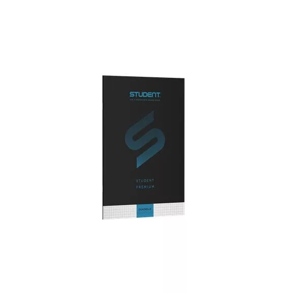 Füzet, tűzött, A4, kockás, 32 lap, ICO "Student Premium", "87-32", fekete