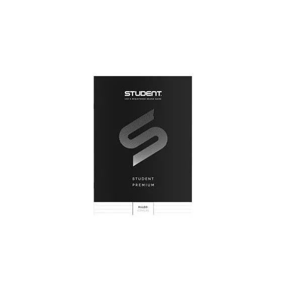 Füzet, tűzött, A4, vonalas, 32 lap, ICO "Student Premium", "81-32", fekete