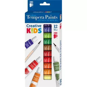 Tempera készlet, 12 darabos, ICO "Creative Kids"