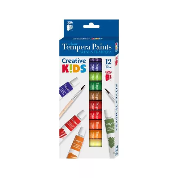 Tempera készlet, 12 darabos, ICO "Creative Kids"
