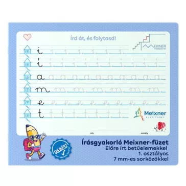   Füzet, tűzött, 245x295 mm, fekvő, 32 lap, 1. osztály, ICO "Süni Meixner", előnyomott