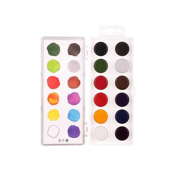 Vízfesték, 12 darabos, 22,5 mm, KOH-I-NOOR "Anilinky Brilliant"