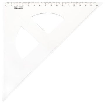 Háromszög vonalzó, műanyag, 45 °, 16 cm, KOH-I-NOOR