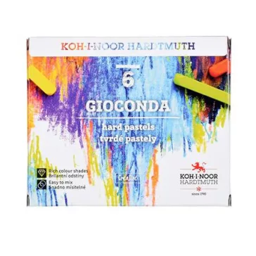   Pasztellkréta, kemény, KOH-I-NOOR "Gioconda 8111/6", 6 különböző szín