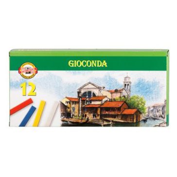   Pasztellkréta, kemény, KOH-I-NOOR "Gioconda 8112/6", 12 különböző szín