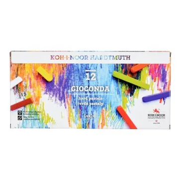   Pasztellkréta, kemény, KOH-I-NOOR "Gioconda 8112/6", 12 különböző szín