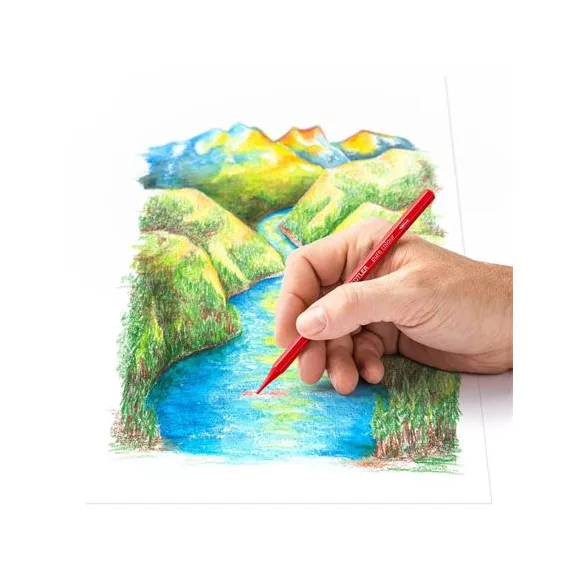 Akvarell ceruza készlet, hatszögletű, fémdobozos, STAEDTLER® "146 10G", 12 különböző szín