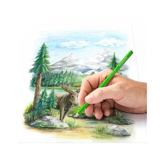 Színes ceruza készlet, hatszögletű, STAEDTLER "146C", 12 különböző szín